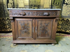 Walnut toilet table with carved decoration