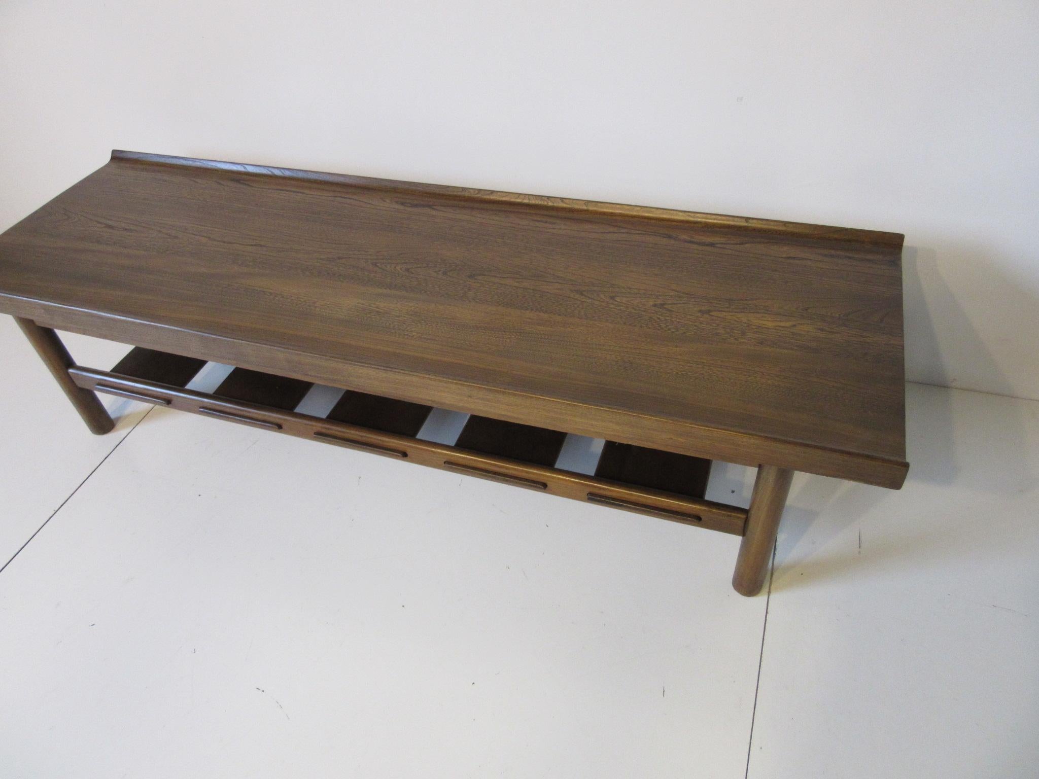 20th Century Walnut Toned Coffee Table by Lawrence Peabody for Craft Associates 
