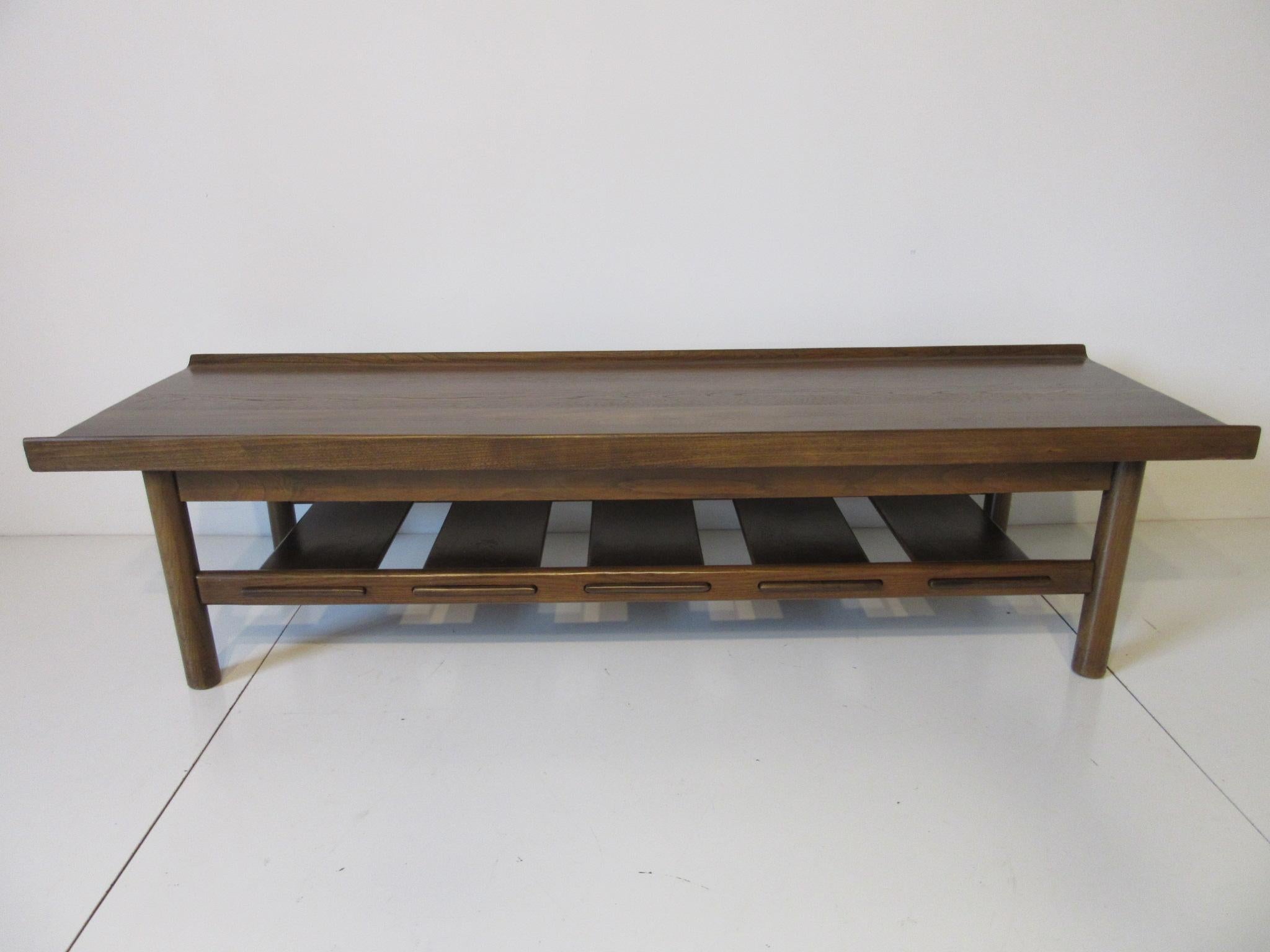Walnut Toned Coffee Table by Lawrence Peabody for Craft Associates  1