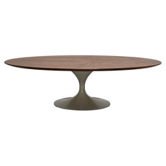 Vintage Walnut Top Elliptical Coffee Table by Eero Saarinen for Knoll