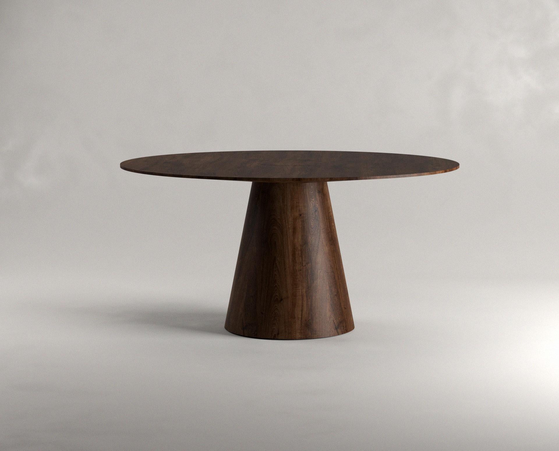 Post-Modern Walnut Totem Dining Table by Siete Studio 