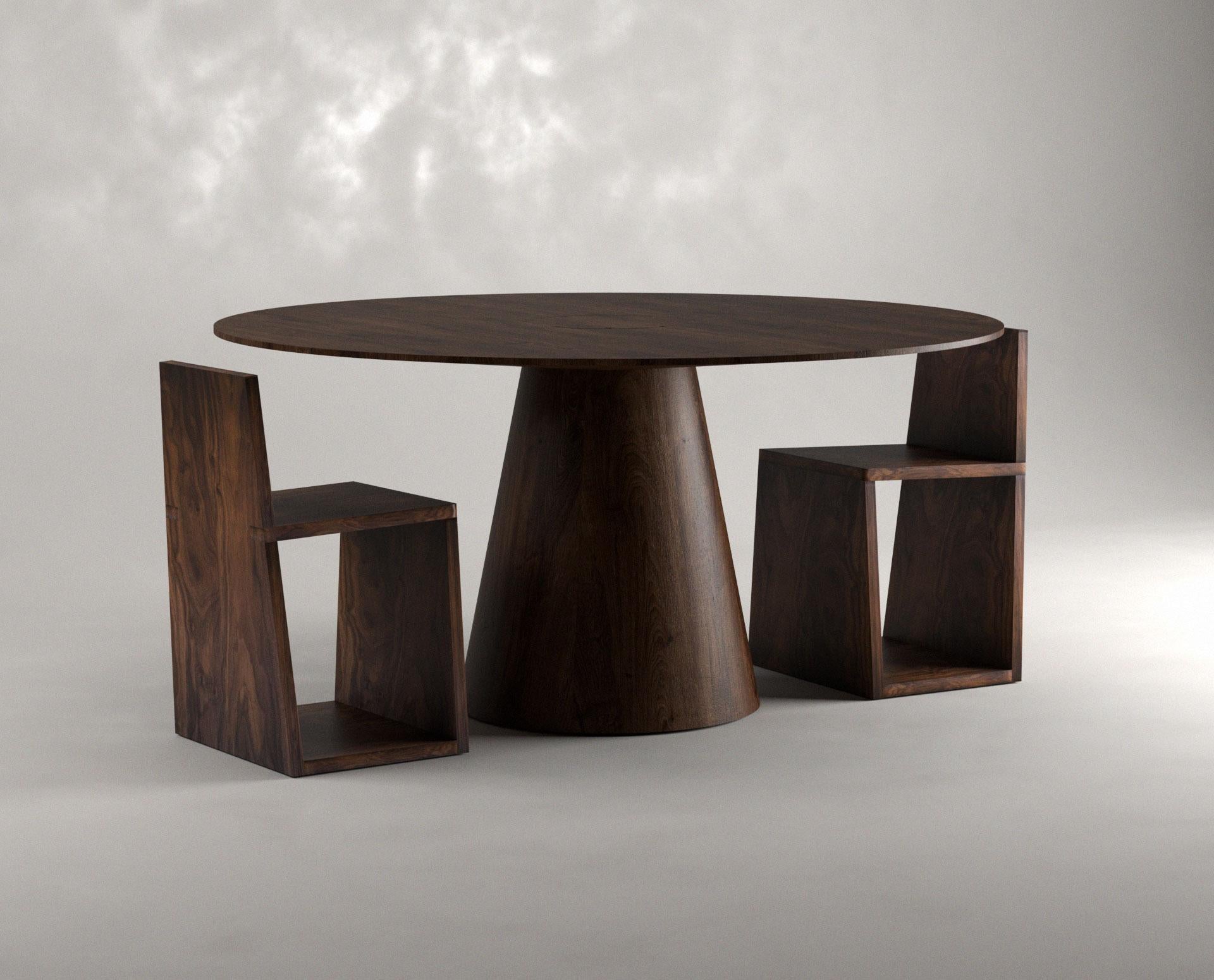 Mexican Walnut Totem Dining Table by Siete Studio 