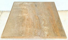 Tavolino da centro in noce e marmo travertino