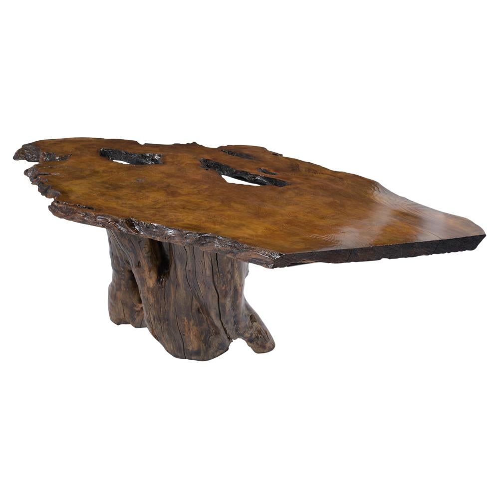 Organic Modern Sculptural Root Dining Table with Solid Walnut Slab Top 2