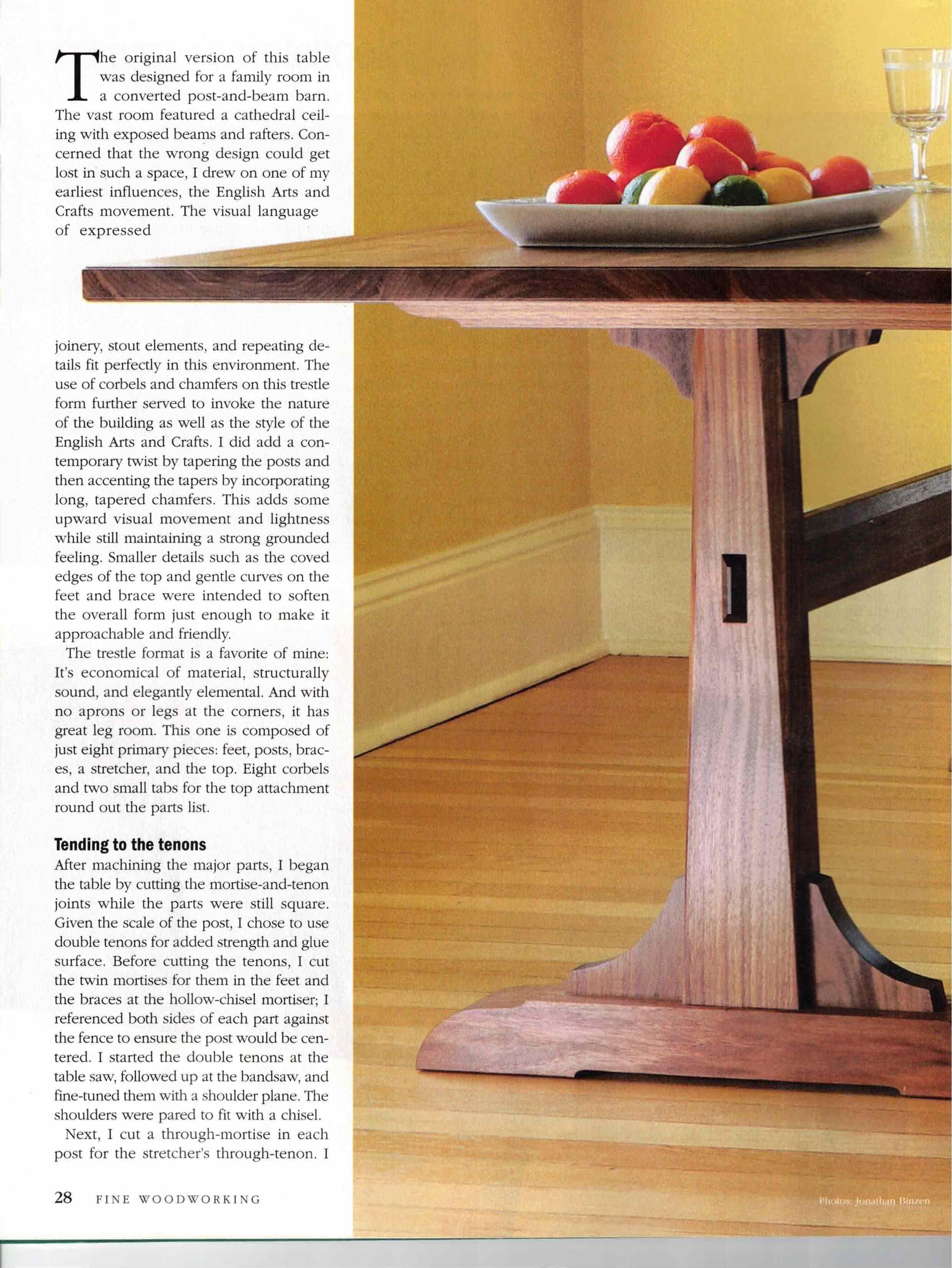 Walnut Trestle Dining Table by Thomas Throop/Black Creek Designs - In Stock For Sale 6