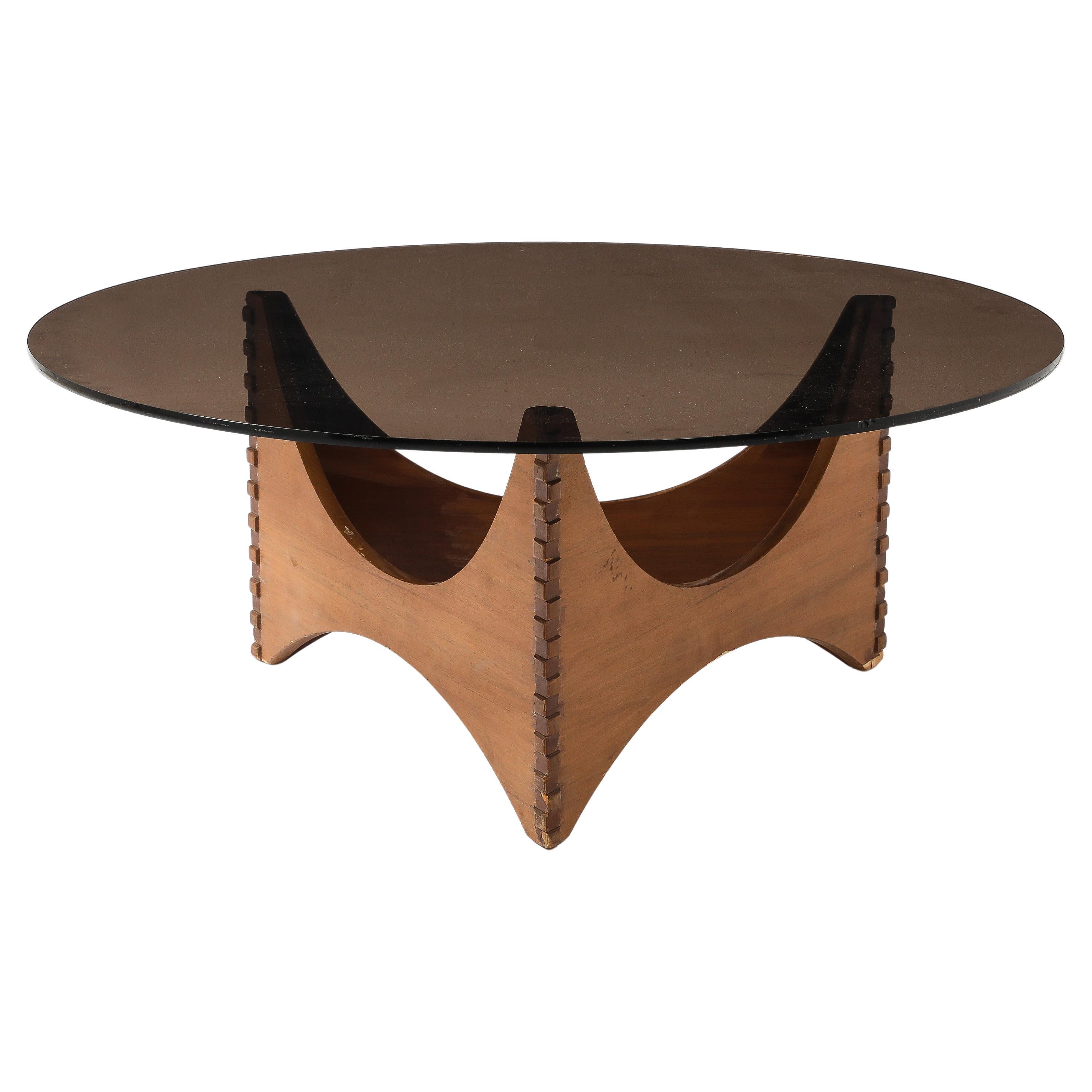 Walnut Trilobed Cocktail Table, France 1950's For Sale