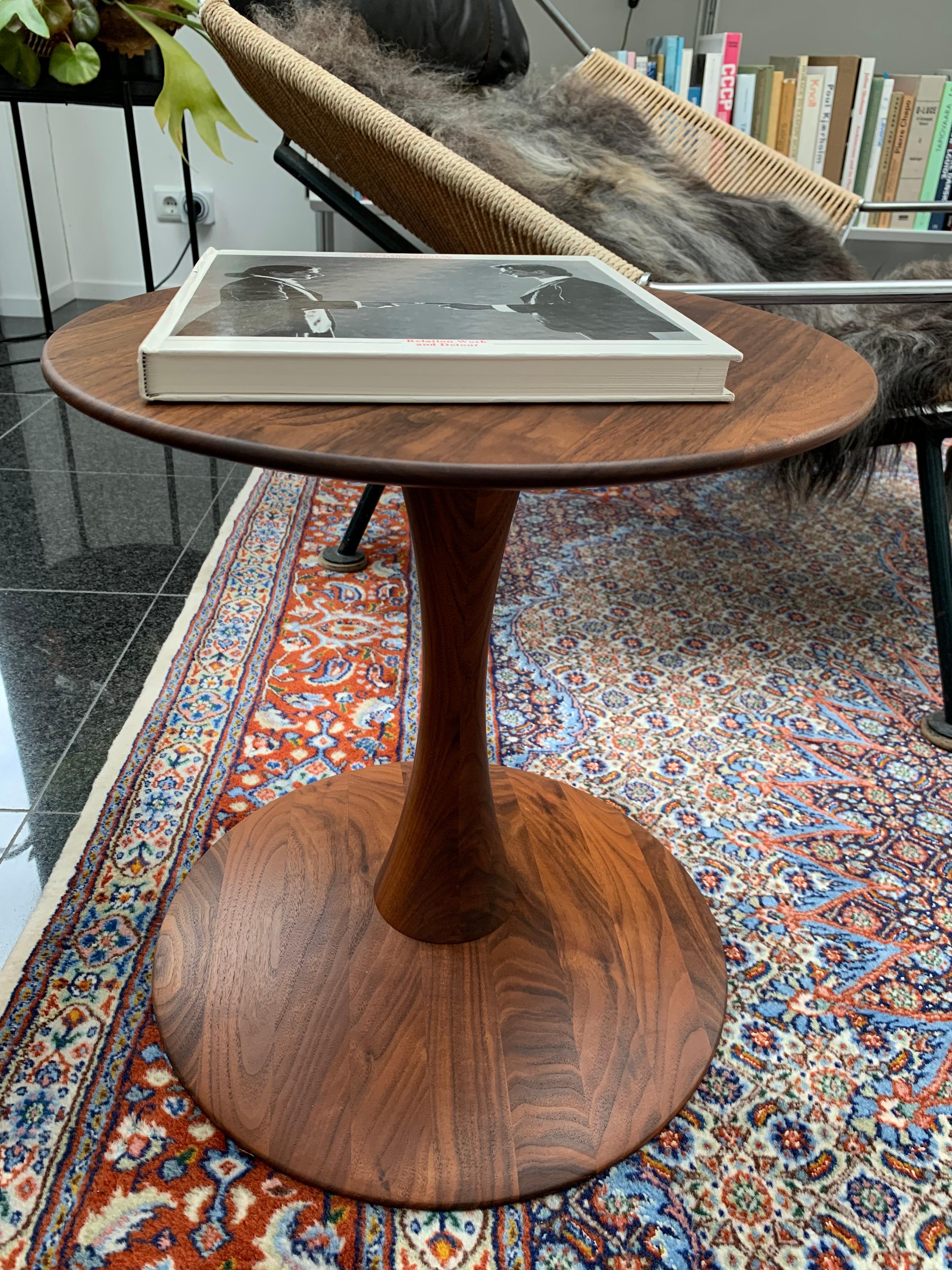walnut stool side table