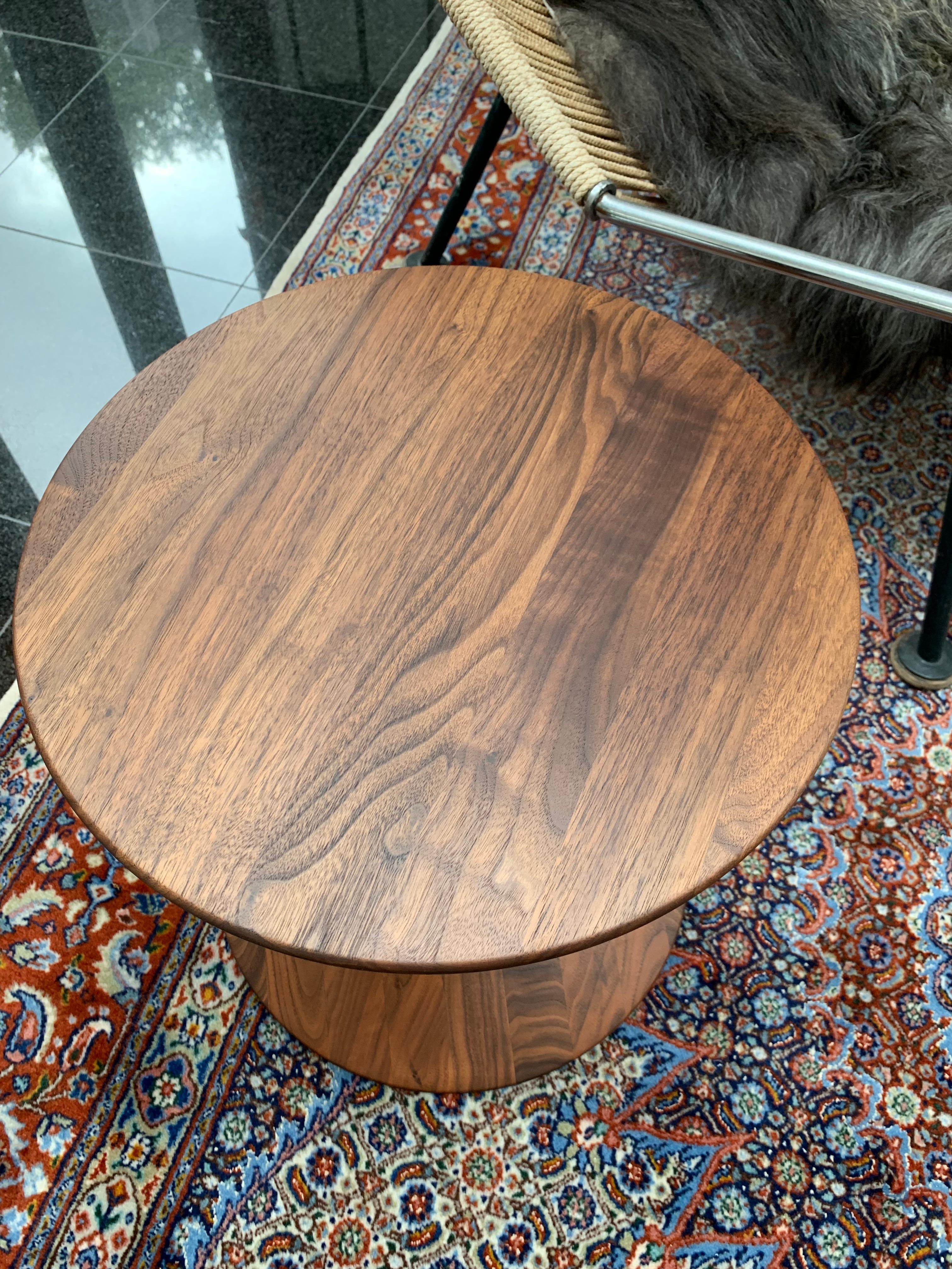 Scandinavian Modern Walnut Side Table & stool by Nanna Ditzel