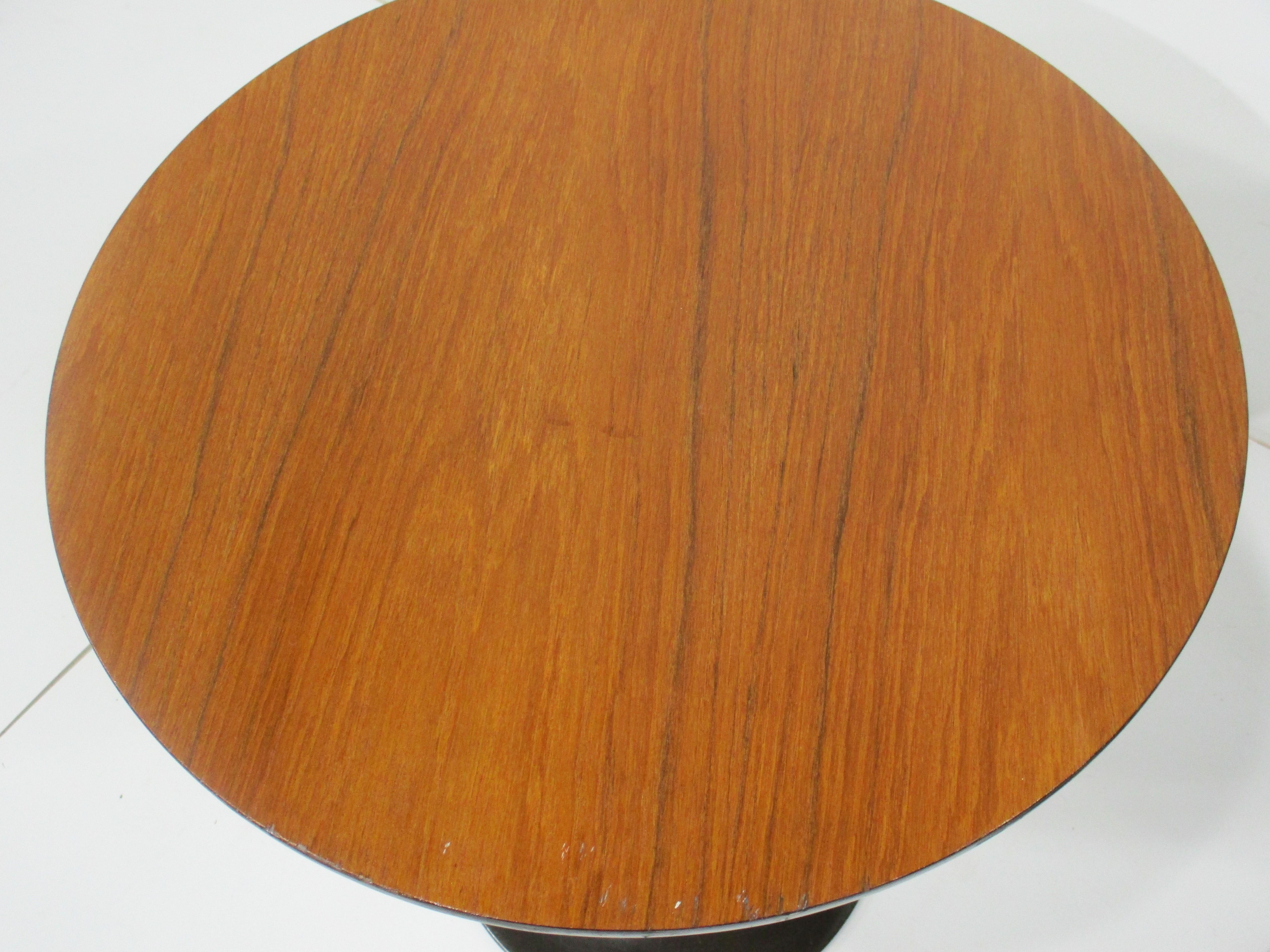 American Walnut Tulip Side Tables in the style of Saarinen by Maurice Burke  For Sale