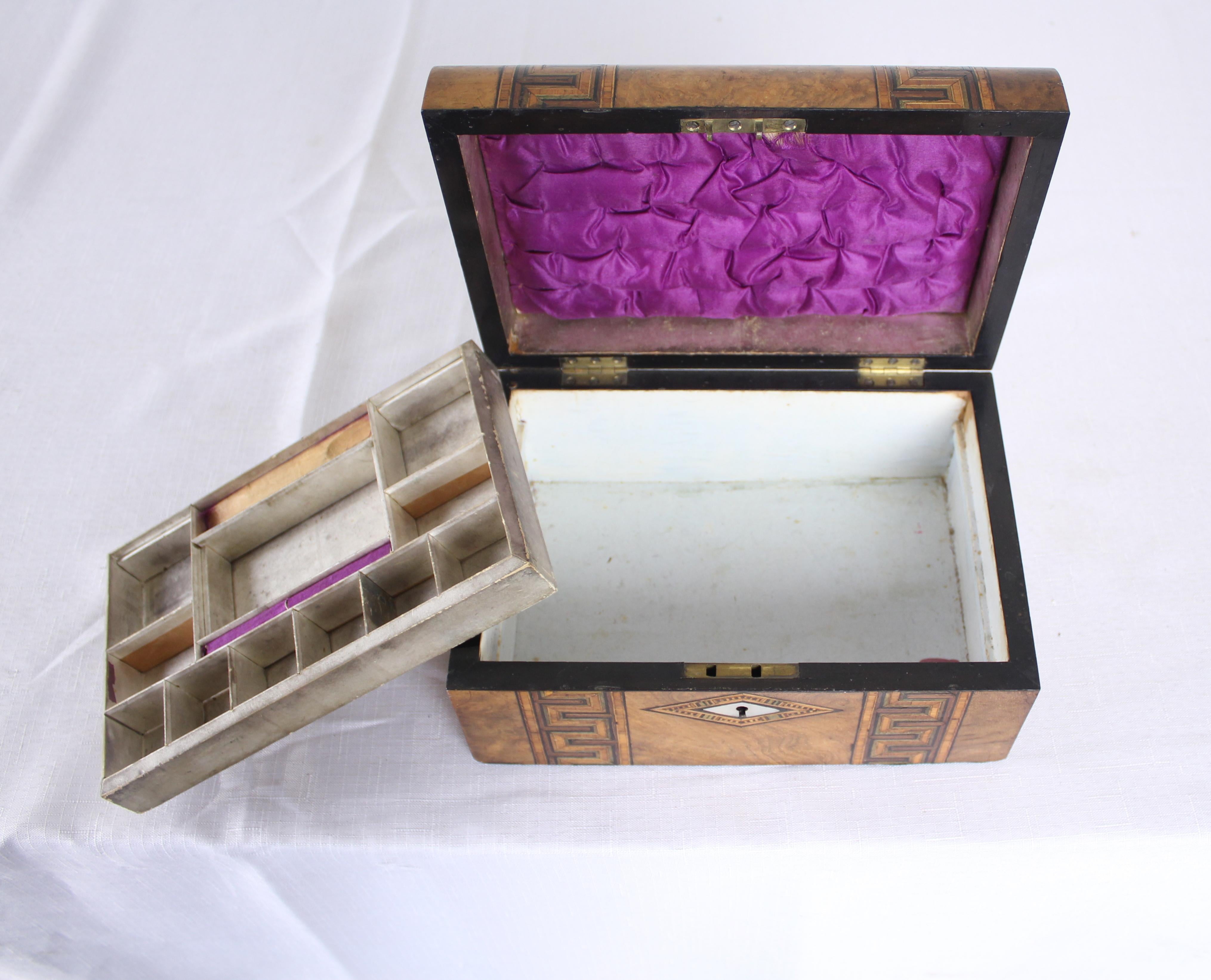 Walnut Tumbridgeware Dressing Box For Sale 2