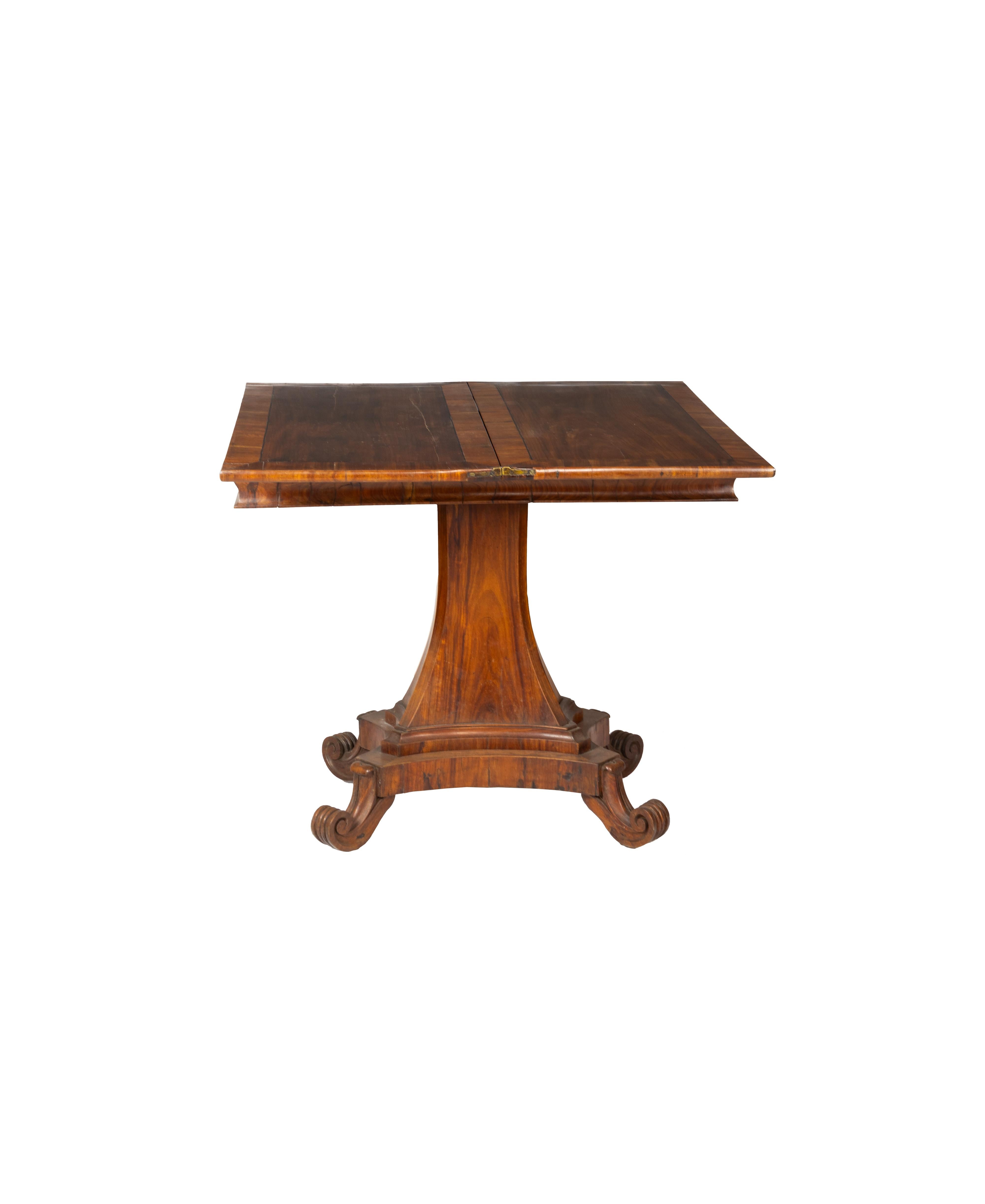 English Walnut Turn-Over Leaf Table, 19th Century, England For Sale