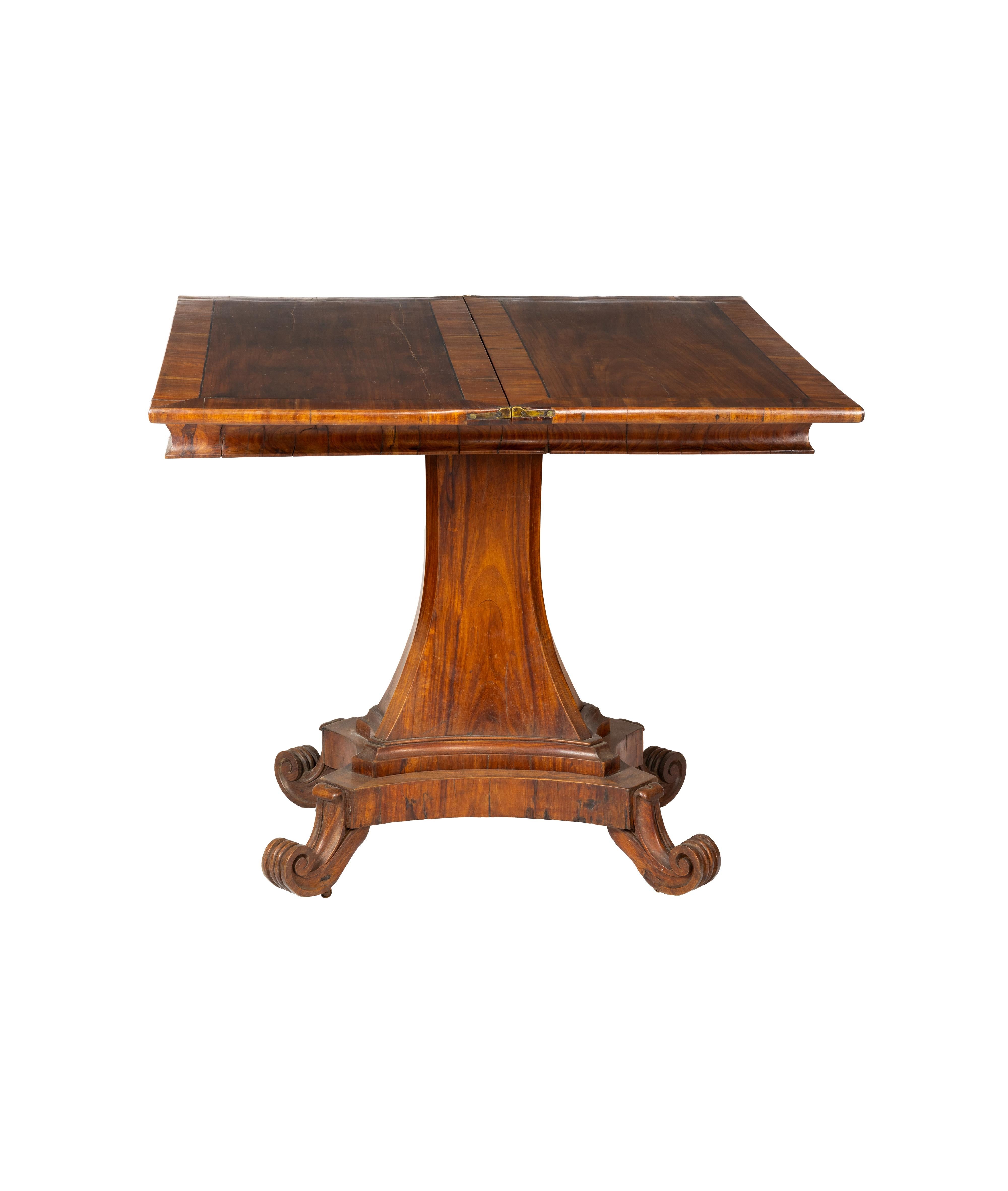 Hand-Crafted Walnut Turn-Over Leaf Table, 19th Century, England For Sale