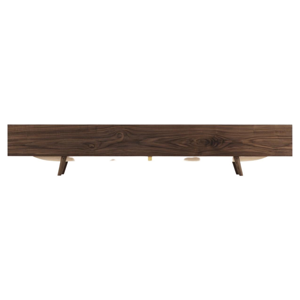 Walnut TV Console with Storage & Cable Management For Sale