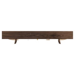 Walnut TV Console with Storage & Cable Management
