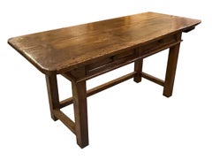 Walnut Two Drawer, Rounded Corner Desk, Italy, 17th Century