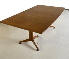Walnut Two Pedestal Dining Table with 3 Leaves