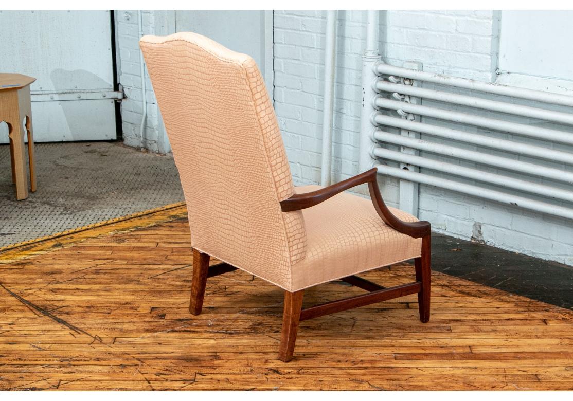 Walnut Upholstered Library Chair For Sale 4