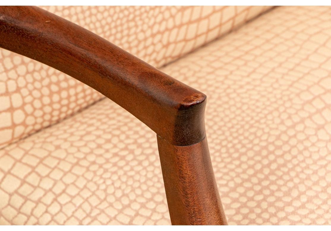 Unknown Walnut Upholstered Library Chair For Sale