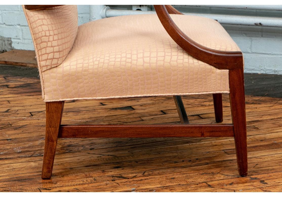 Walnut Upholstered Library Chair For Sale 1