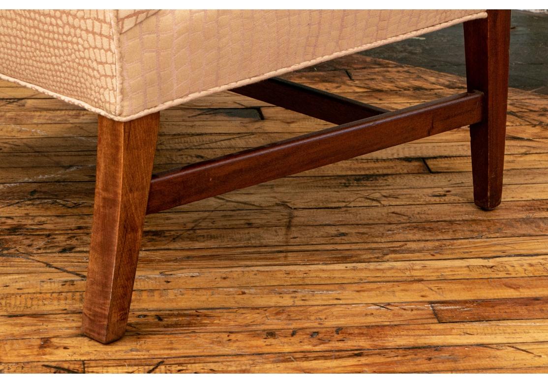 Walnut Upholstered Library Chair For Sale 3