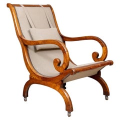 Walnut Upholstered Lolling Chair