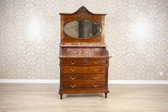 Walnut Secretary Dresser With Marble Top, the Interwar Period (1918–1939)