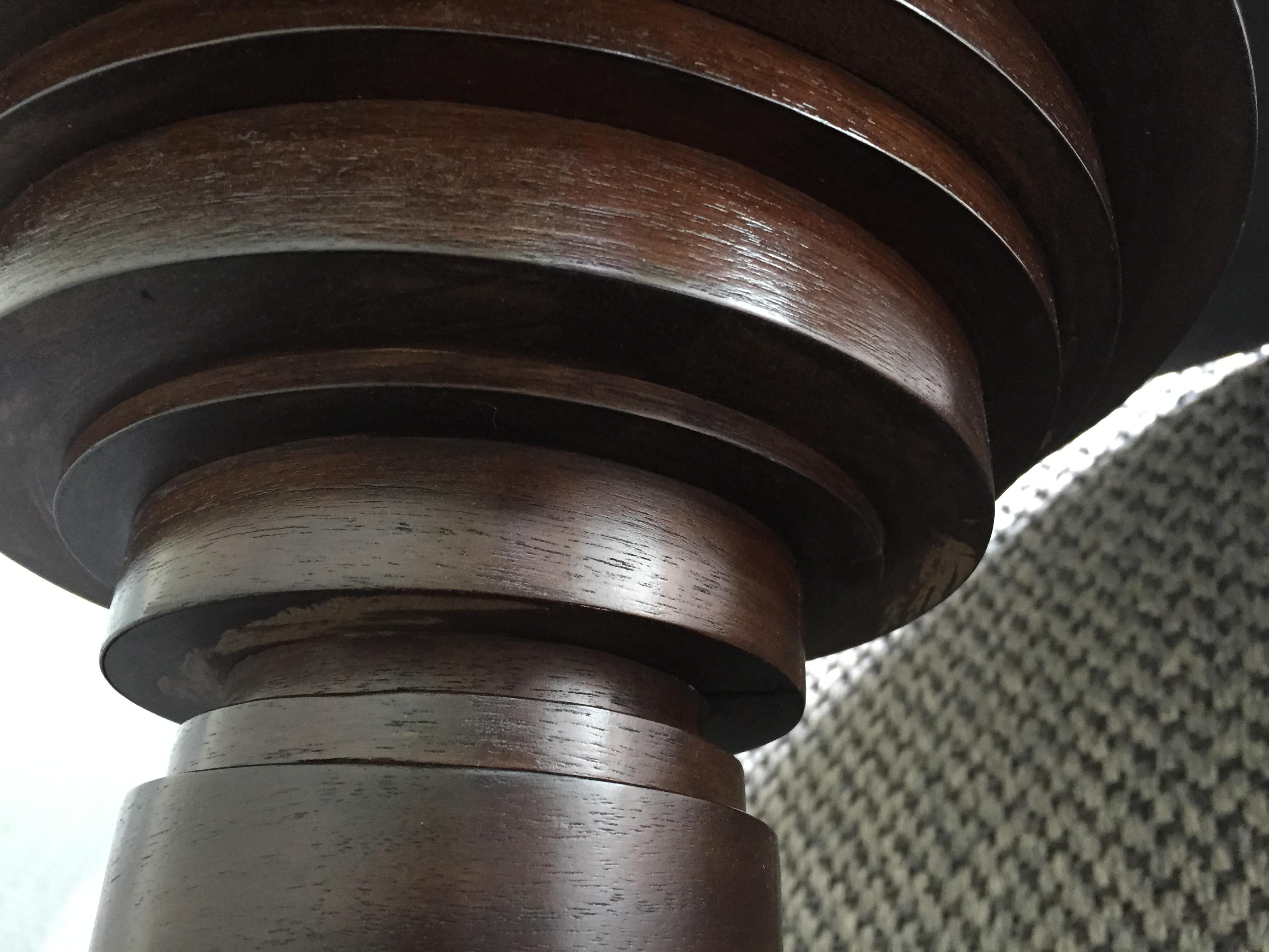 American Walnut Dining Table with Stacked Discs For Sale