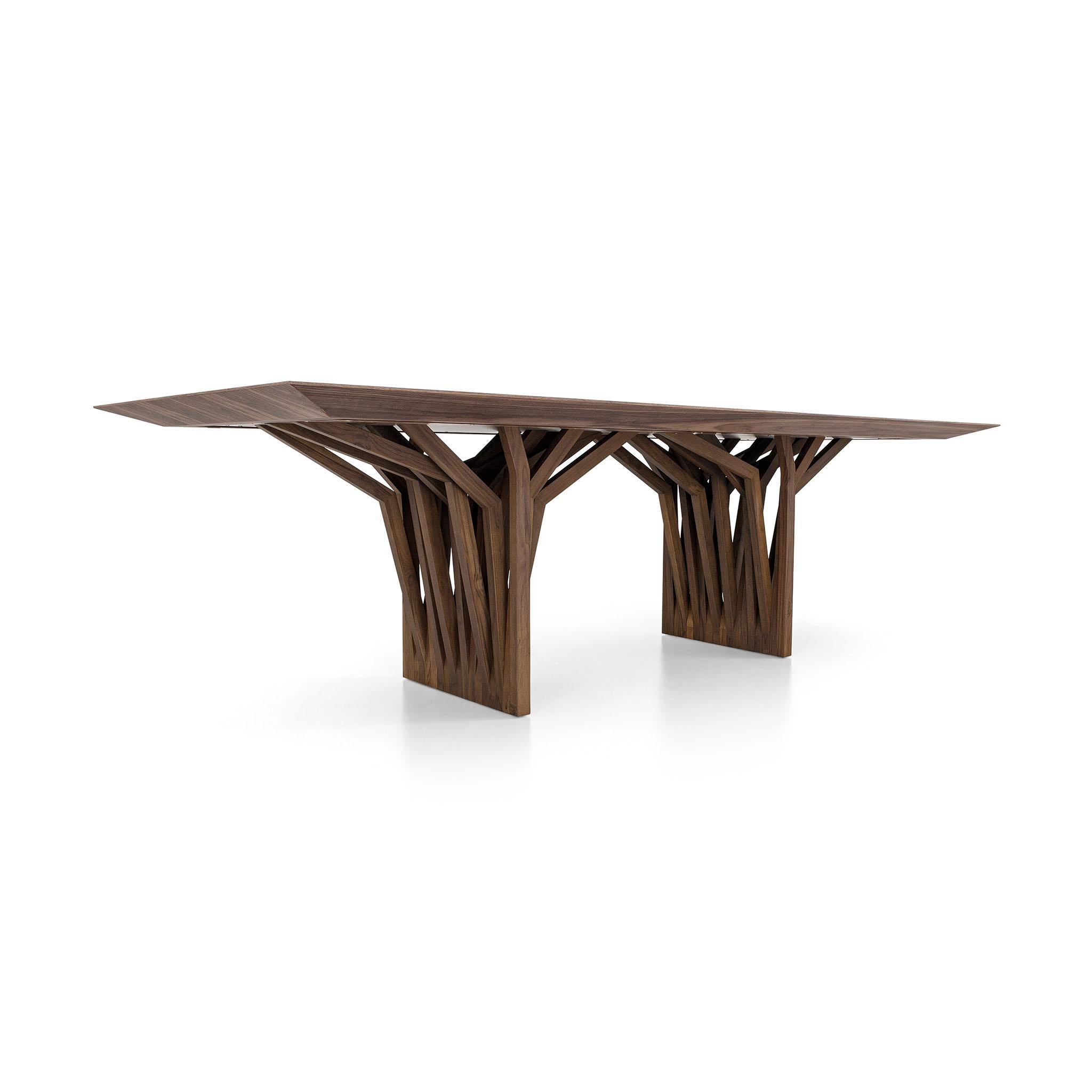 Table de salle à manger 118 pouces en placage de noyer avec options personnalisables - Collection Radi en vente 3