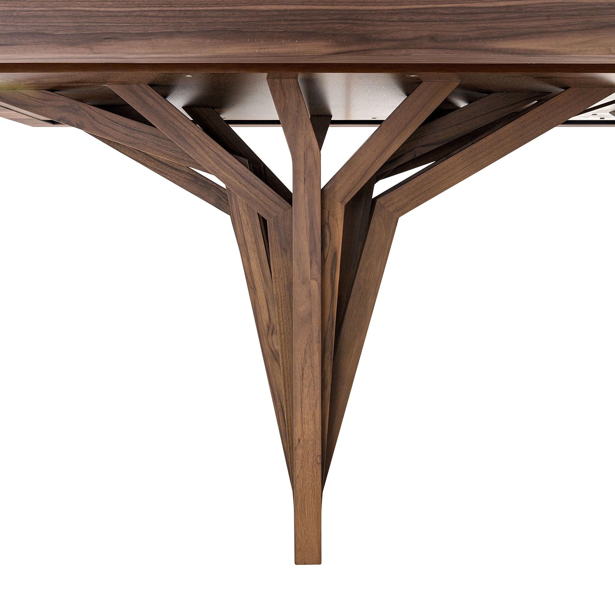 Table de salle à manger 118 pouces en placage de noyer avec options personnalisables - Collection Radi en vente 5