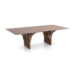 Walnut Veneer 98-Inch Top Dining Table with Root-Inspired Base, Radi Design