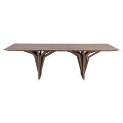 Walnut Veneer 98-Inch Top Dining Table with Root-Inspired Base, Radi Design
