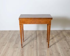 Walnut Veneer And Inlaid Table Game Table, End Of The 18th Century