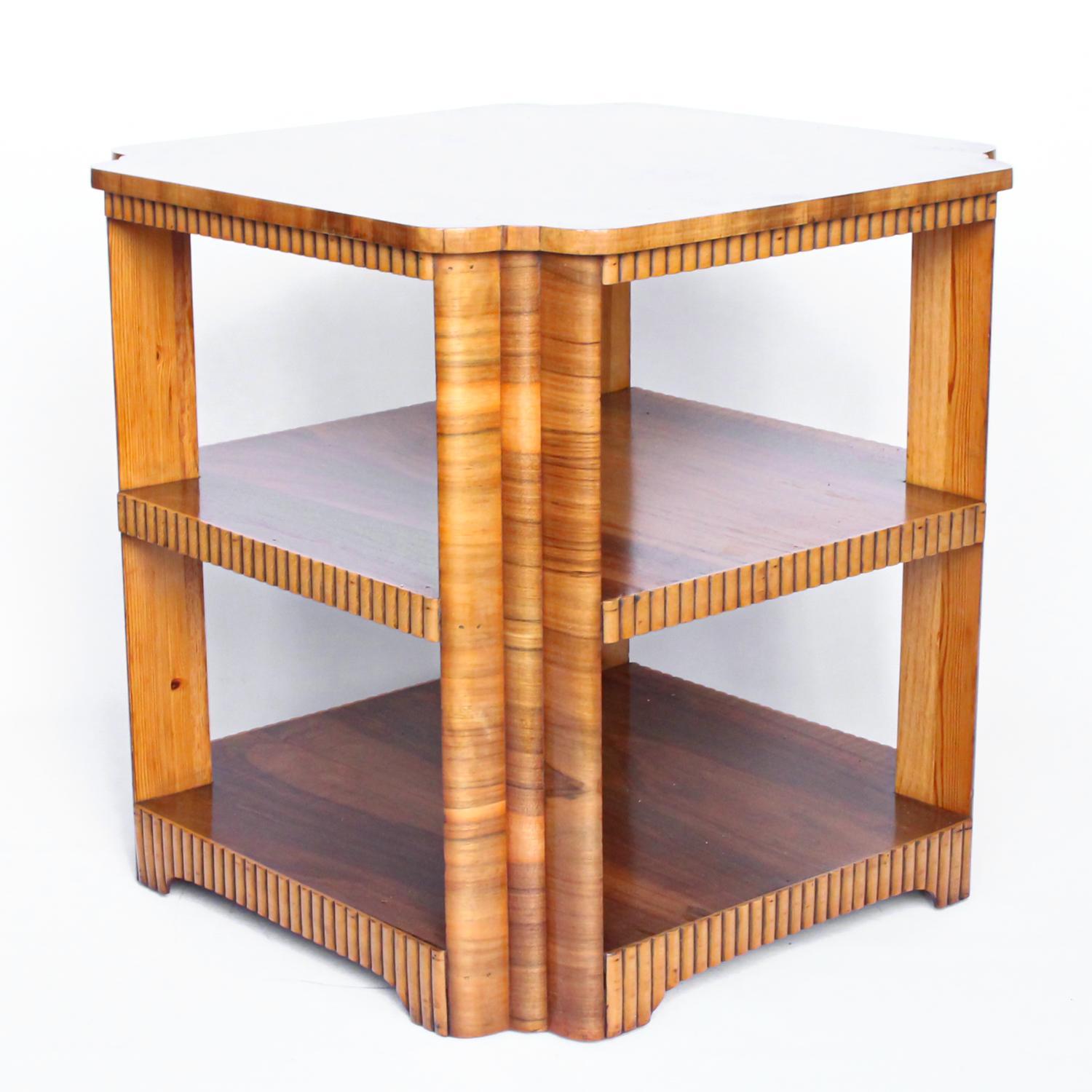 Art Deco Walnut Veneer Side Table 3