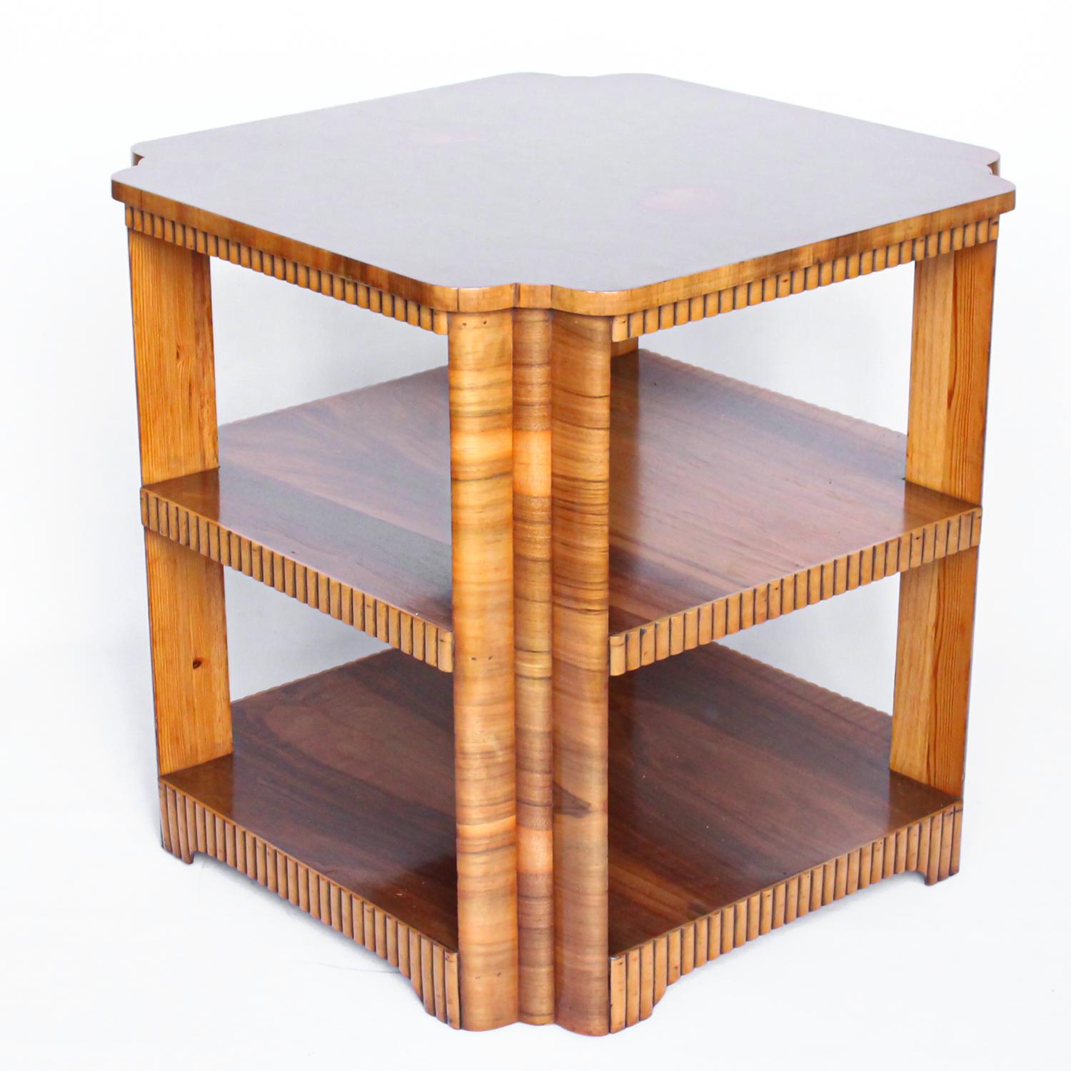 Art Deco Walnut Veneer Side Table 4