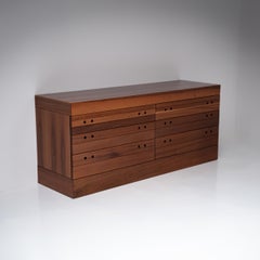 Walnut veneered chest, Italy 1960s