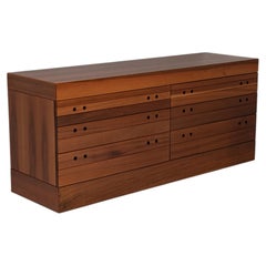 Walnut veneered chest, Italy 1960s