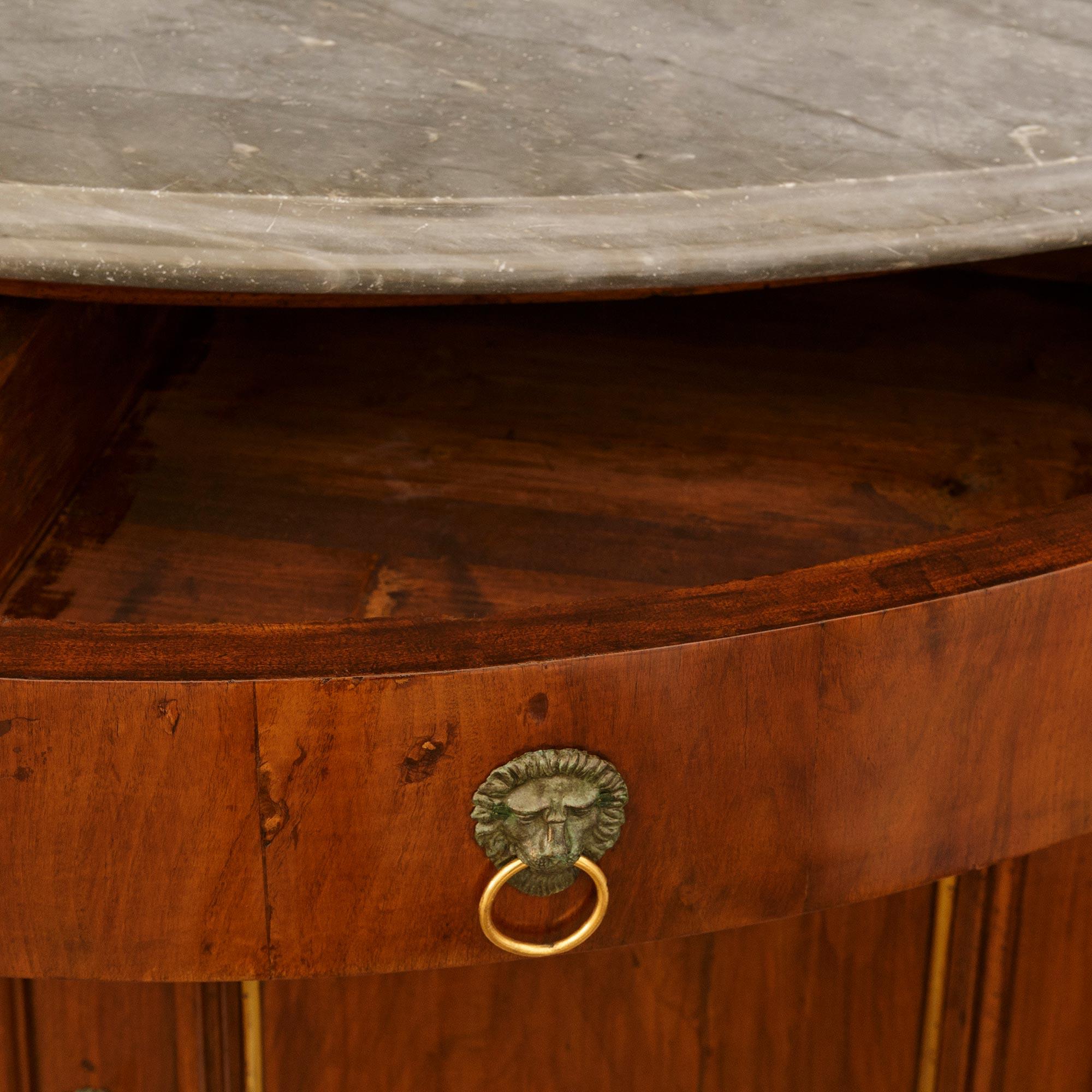 Walnut, Verdigris Bronze, Giltwood and and Gris St. Anne marble cabinet For Sale 5