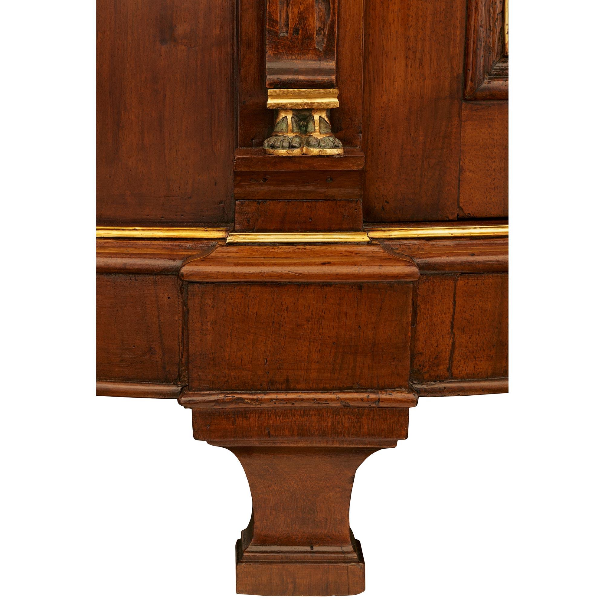 Walnut, Verdigris Bronze, Giltwood and and Gris St. Anne marble cabinet For Sale 6