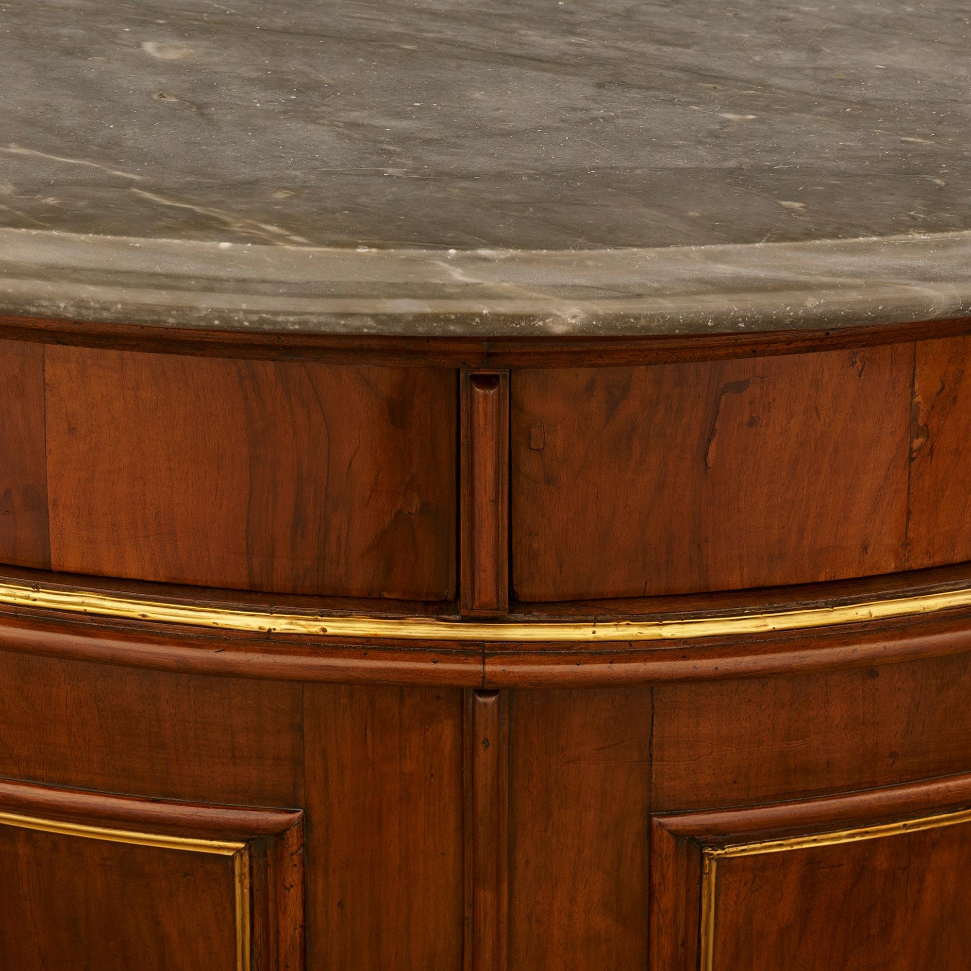 Walnut, Verdigris Bronze, Giltwood and and Gris St. Anne marble cabinet For Sale 3