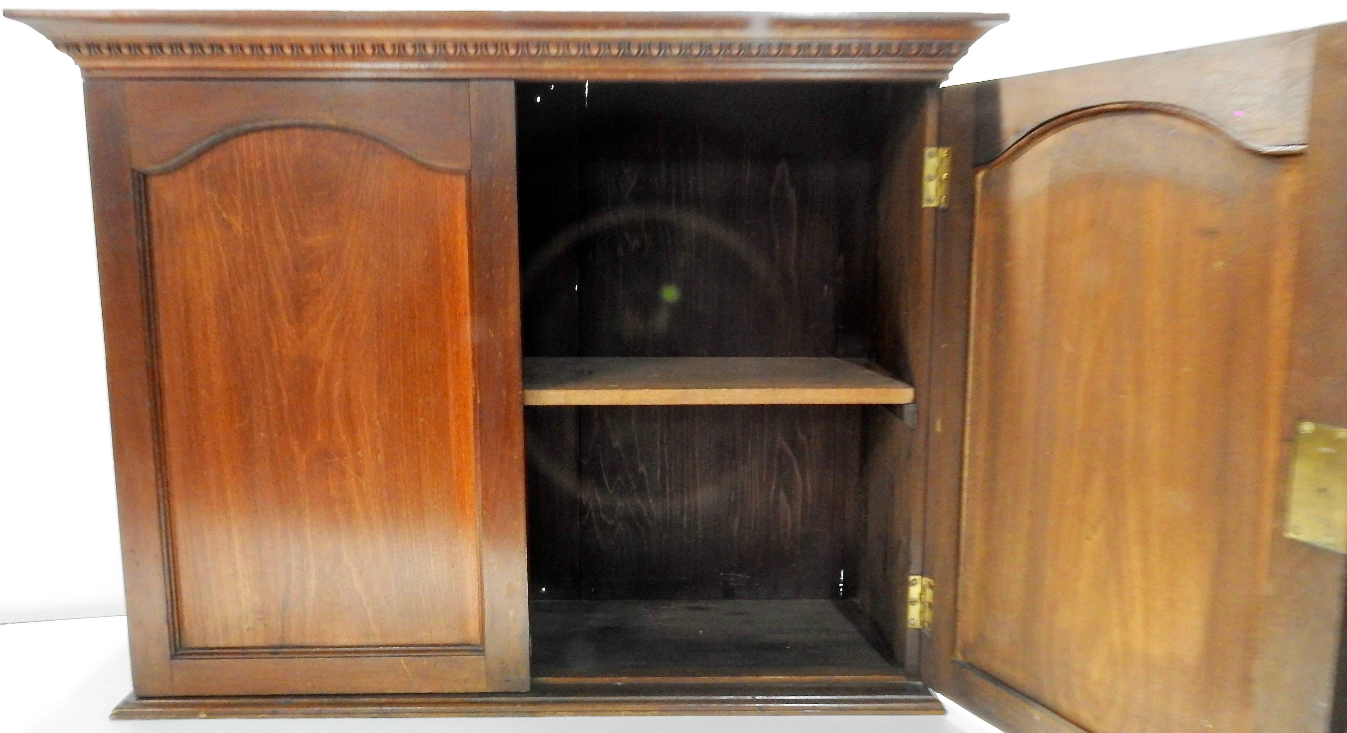 Walnut Wall Cabinet, Early 20th Century In Fair Condition In Cookeville, TN