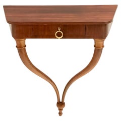 Vintage Walnut Wall-Mounted Console Table / Nightstand attr. to Guglielmo Ulrich, Italy