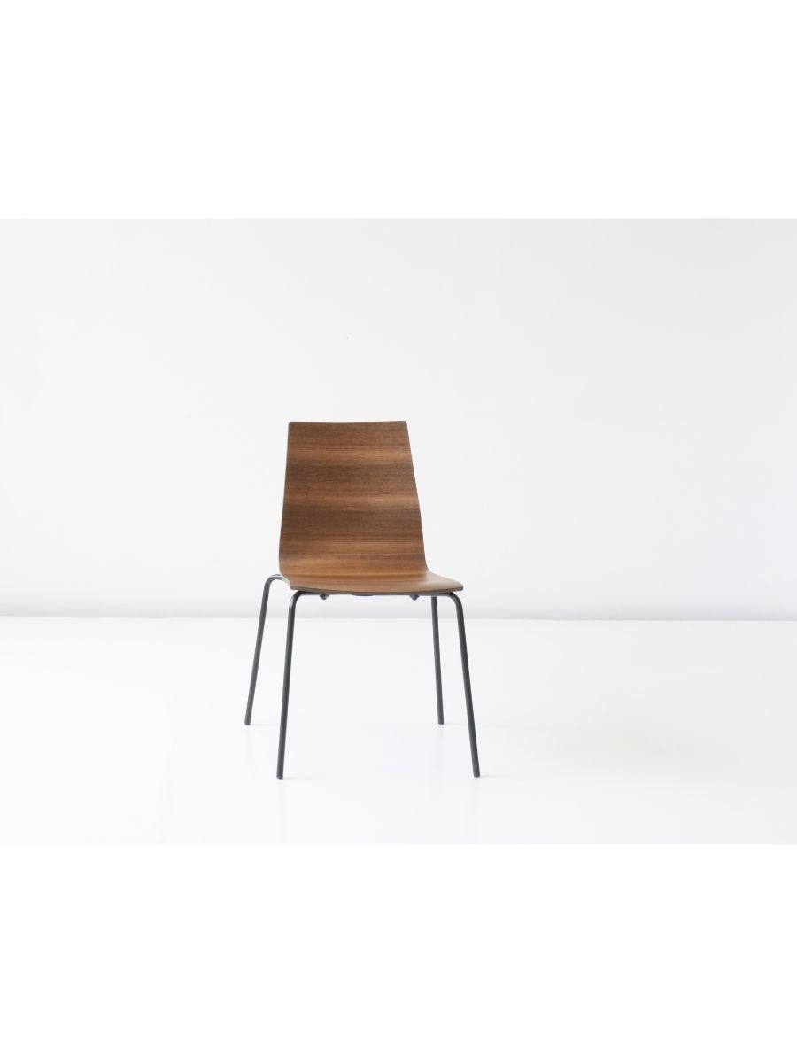 Modern Walnut Wallace Chair by Hollis & Morris For Sale