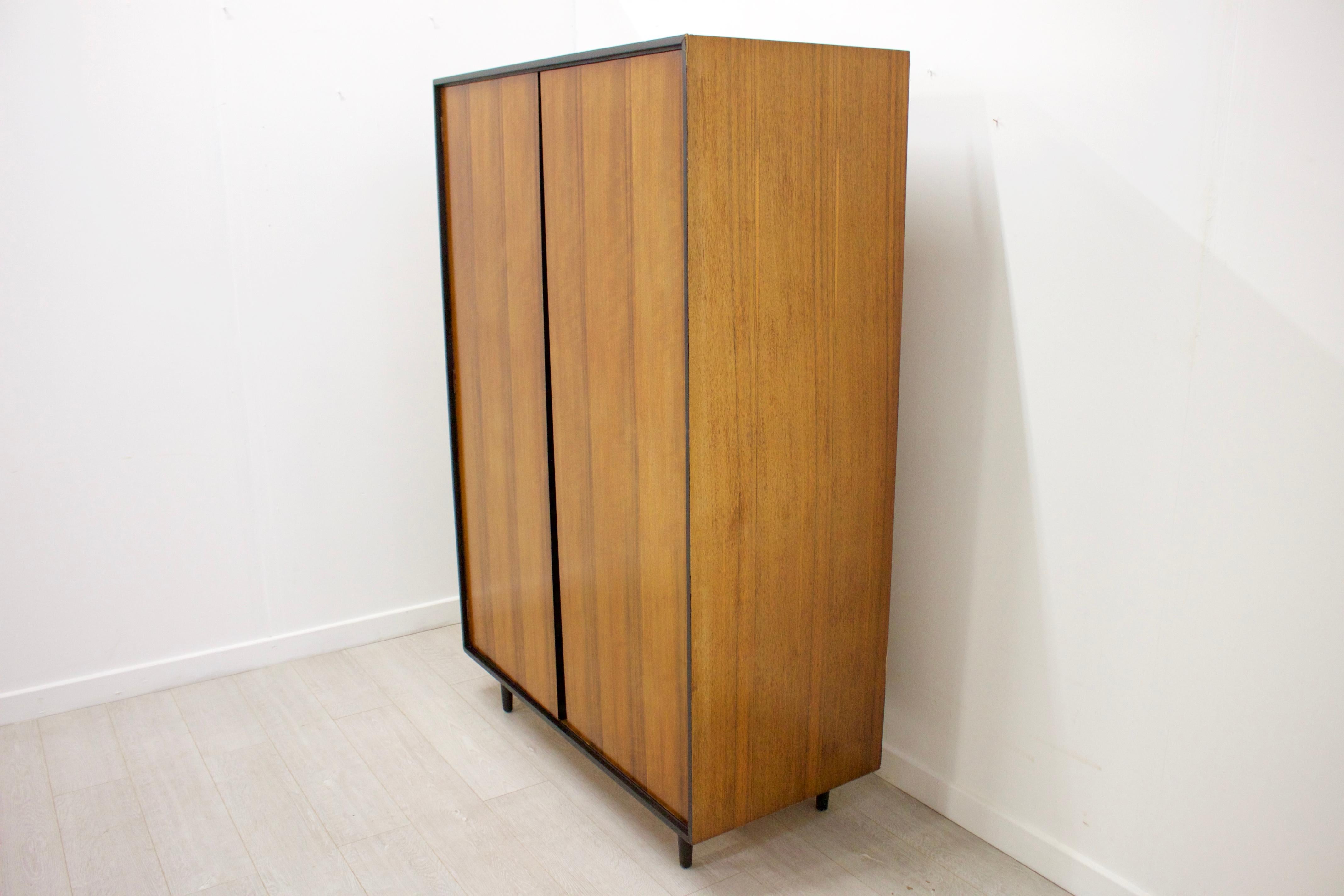 English Walnut Wardrobe by John & Sylvia Reid for Stag, 1950s