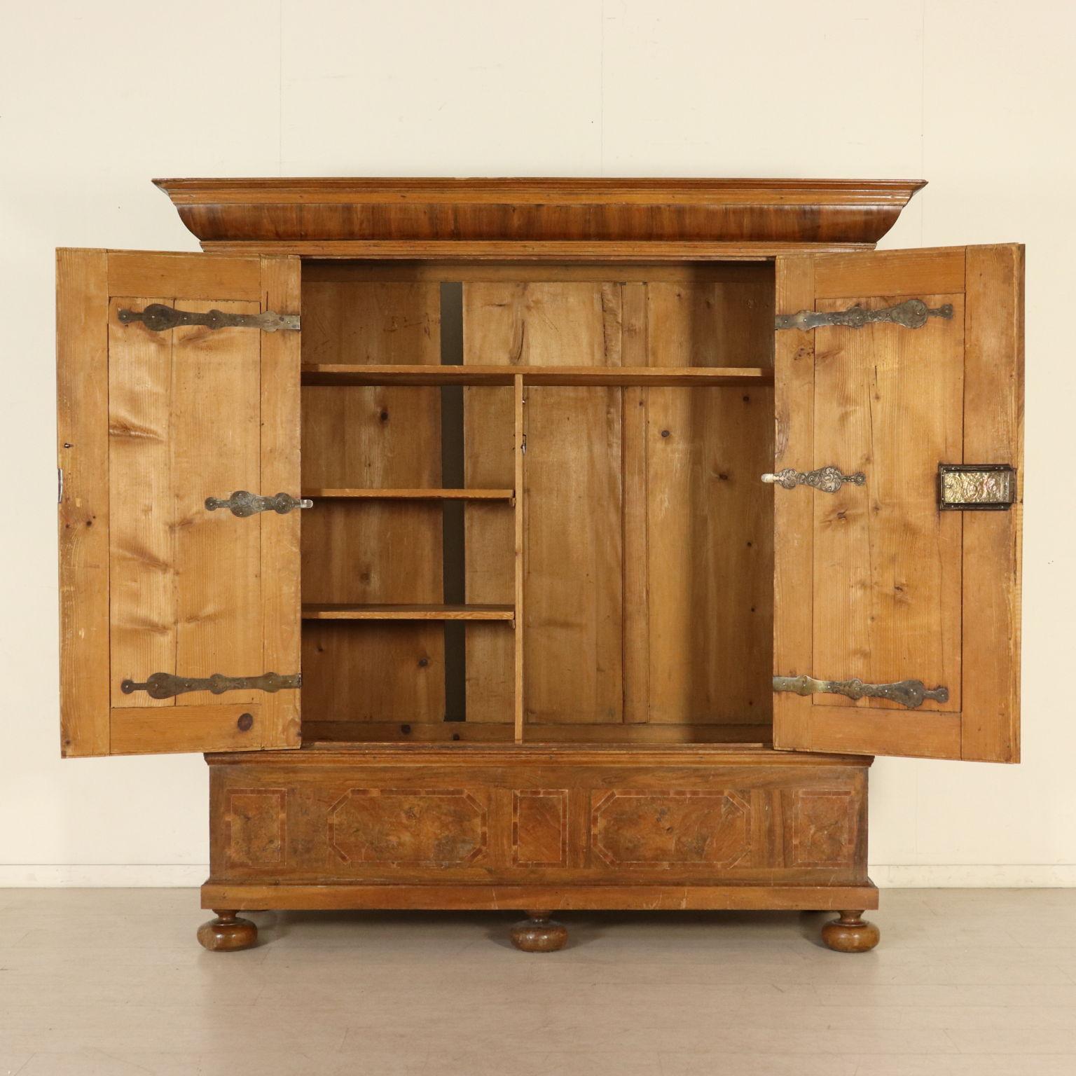 Other Walnut Wardrobe with Two Doors, Germany, 18th Century
