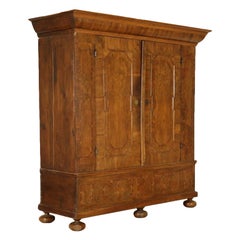 Antique Walnut Wardrobe with Two Doors, Germany, 18th Century