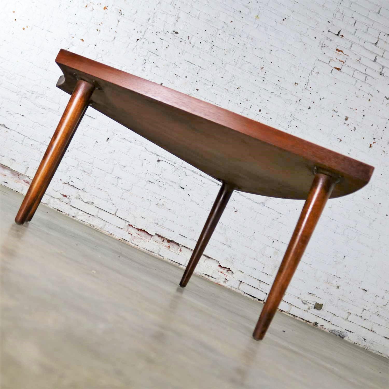 Walnut Wedge Shape End Table Attributed to Merton Gershun for American of Martin 2