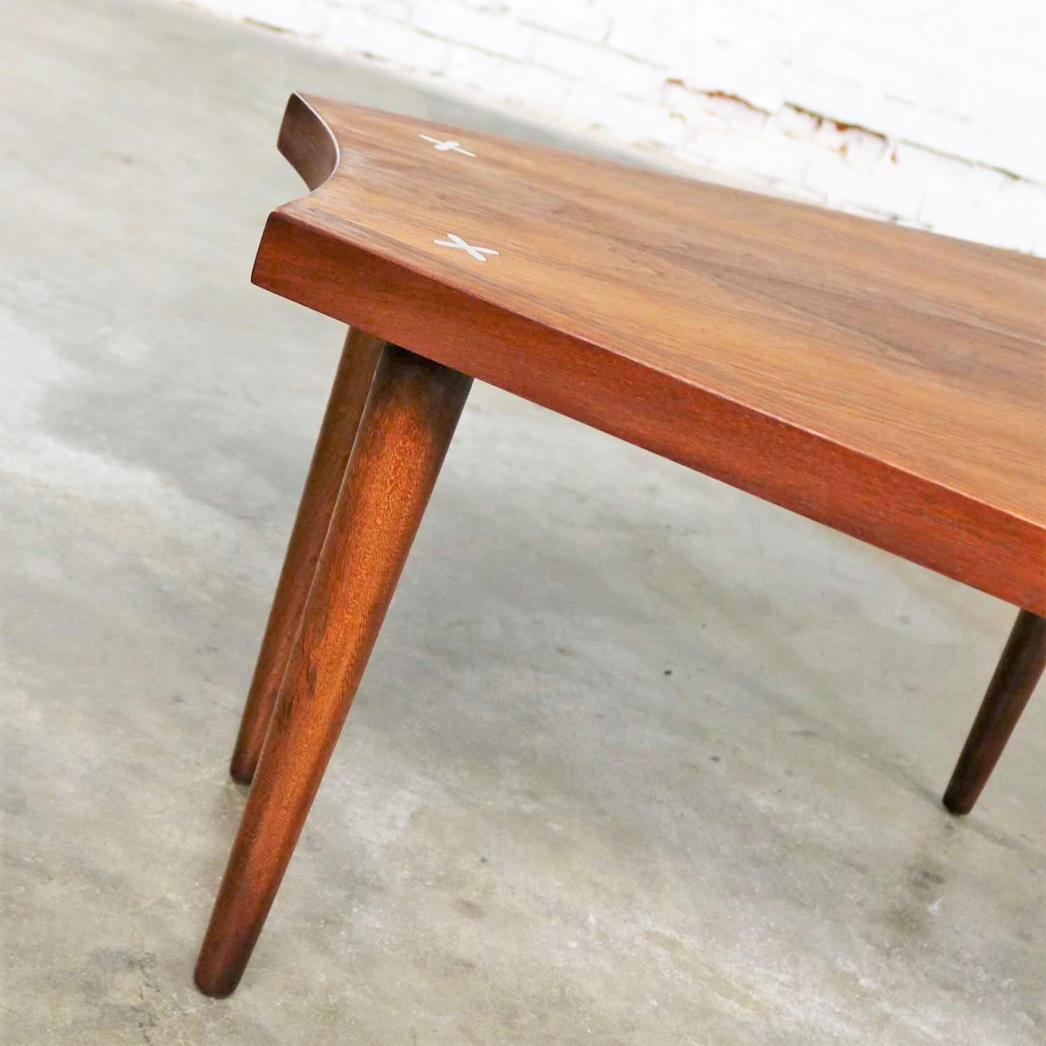 20th Century Walnut Wedge Shape End Table Attributed to Merton Gershun for American of Martin