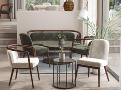 Walnut, White Velvet Modern Essex Chair