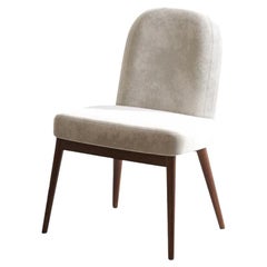 Walnut, White Velvet Modern Essex Chair