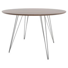 Walnut Williams Dining Table Grey Hairpin Legs Oval Top
